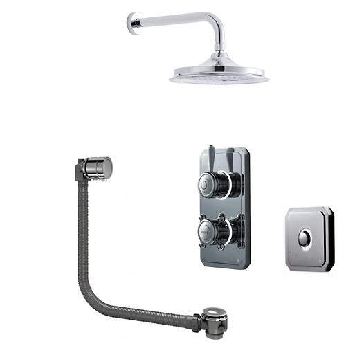 Digital Showers Digital Shower Pack, Bath Filler, 9" Head & Remote (HP).