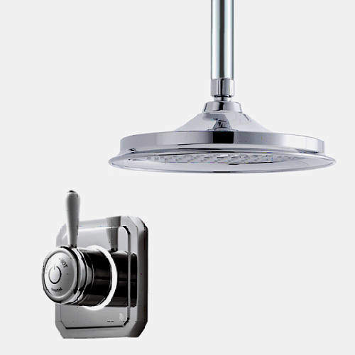 Digital Showers Digital Shower Valve, Ceiling Arm & 6" Shower Head (LP).