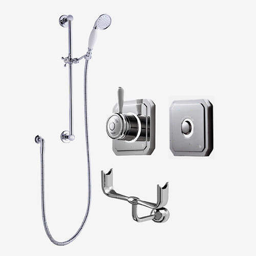 Digital Showers Digital Shower, Processor, Remote, Slide Rail Kit & Cradle (LP).