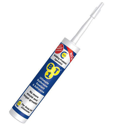 BT1 12 x Anti Bacterial Bathroom Sealant & Adhesive (12 Tubes, White).