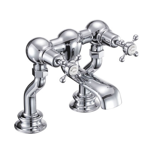 Burlington Claremont Bath Filler Tap (Chrome & White).