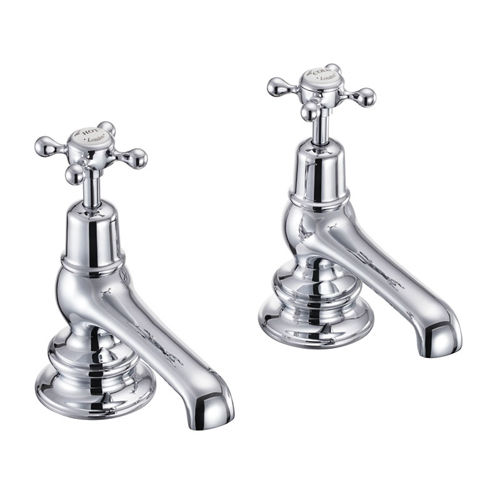 Burlington Claremont Bath Taps (Chrome & White).