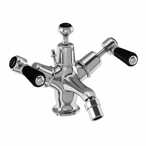 Burlington Kensington Bidet Tap With Pop Up Waste (Chrome & Black).