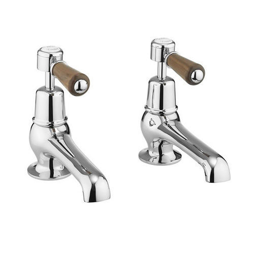 Burlington Kensington Basin Taps 5" (Chrome & Walnut).