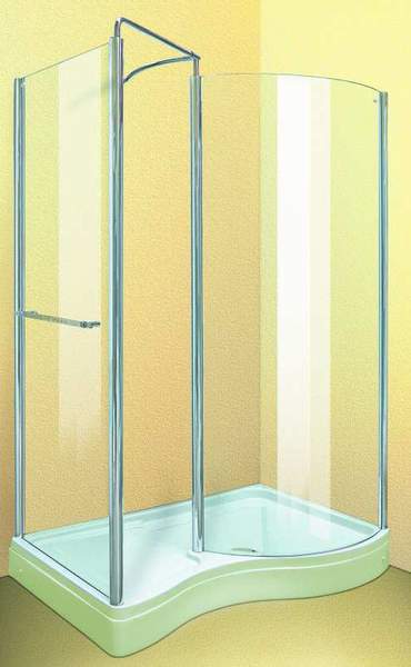 Aqua Enclosures Hawaii Right Handed walk in shower enclosure with tray and waste