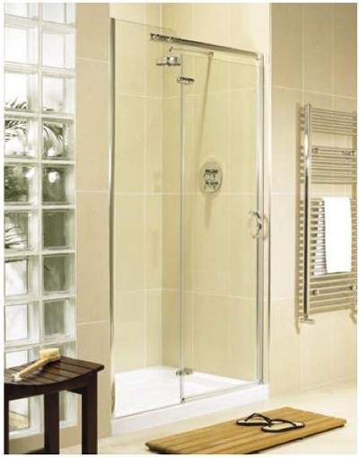 Image Allure 1000 left hand inline hinged shower enclosure door and panel.