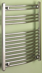 HeatLine Chrome Curved Multi-Rail Towel Radiator.  600x750mm.  1056 BTU.