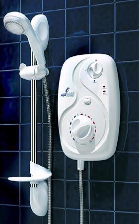 Galaxy Showers Aqua 3000 10.5kW in white & chrome.