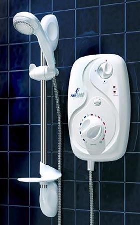 Galaxy Showers Aqua 3000 8.5kW in white & chrome.