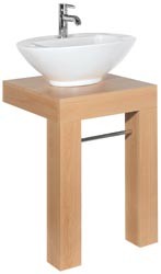 Woodlands Twin Leg Table (Beech). 500x480x700mm