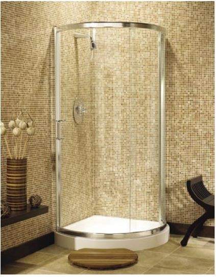 Image Ultra 900x900 bow shaped quadrant shower enclosure with shower tray.