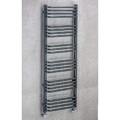 Colour Heated Towel Rail & Wall Brackets 1300x500 (Anthracite Grey).