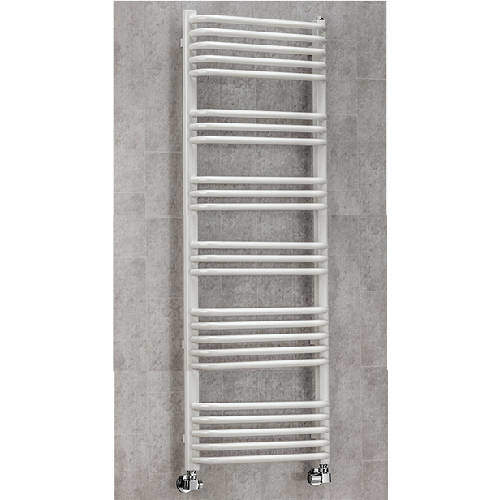 Colour Heated Towel Rail & Wall Brackets 1300x500 (White).