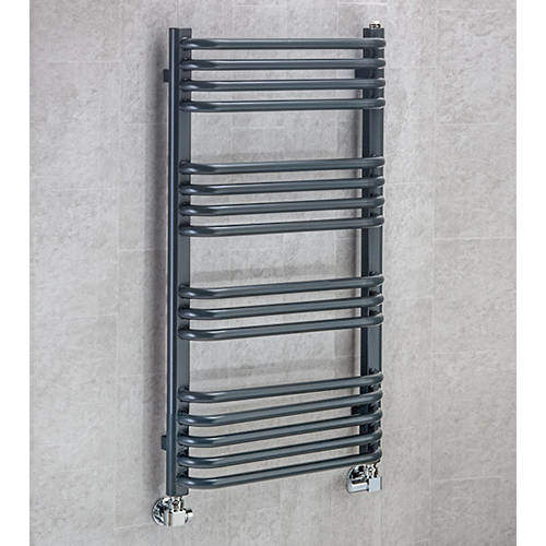 Colour Heated Towel Rail & Wall Brackets 900x500 (Anthracite Grey).