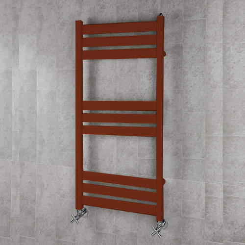 Colour Heated Towel Rail & Wall Brackets 1080x500 (Purple Red).