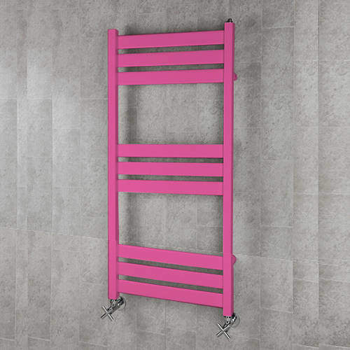 Colour Heated Towel Rail & Wall Brackets 1080x500 (Heather Violet).