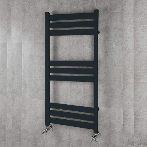 Colour Heated Towel Rail & Wall Brackets 1080x500 (Anthracite Grey).