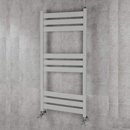 Colour Heated Towel Rail & Wall Brackets 1080x500 (Light Grey).