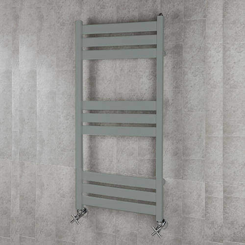 Colour Heated Towel Rail & Wall Brackets 1080x500 (Traffic Grey A).