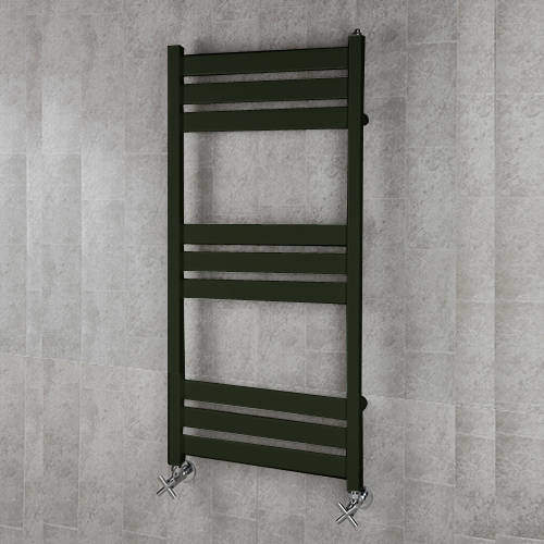 Colour Heated Towel Rail & Wall Brackets 1080x500 (Signal Black).