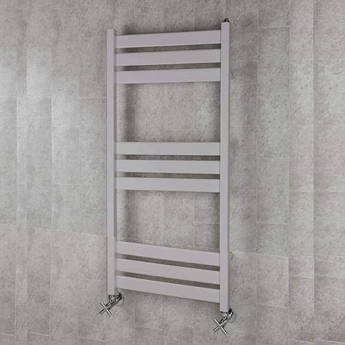 Colour Heated Towel Rail & Wall Brackets 1080x500 (White Alumin).