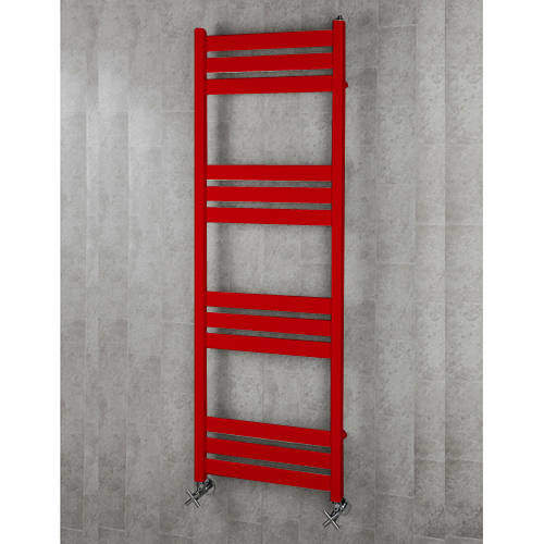 Colour Heated Towel Rail & Wall Brackets 1500x500 (Flame Red).