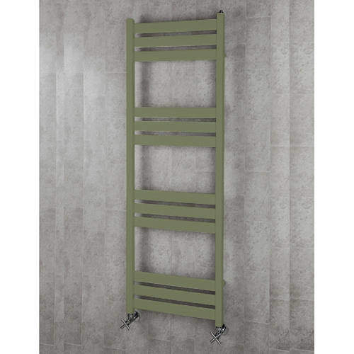 Colour Heated Towel Rail & Wall Brackets 1500x500 (Reed Green).