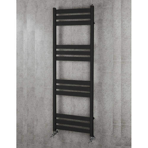 Colour Heated Towel Rail & Wall Brackets 1500x500 (Jet Black).