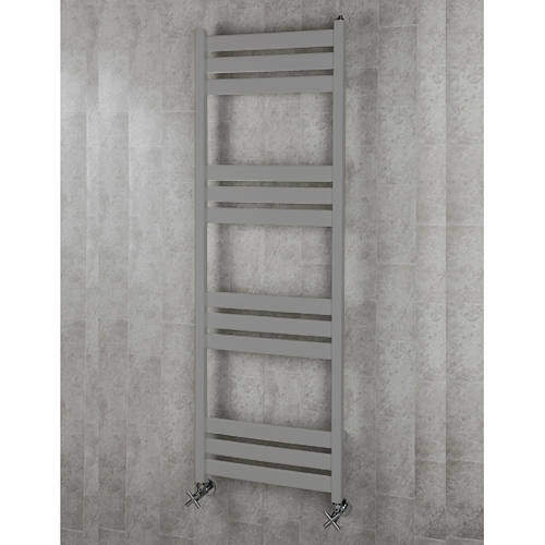 Colour Heated Towel Rail & Wall Brackets 1500x500 (Grey Aluminium).