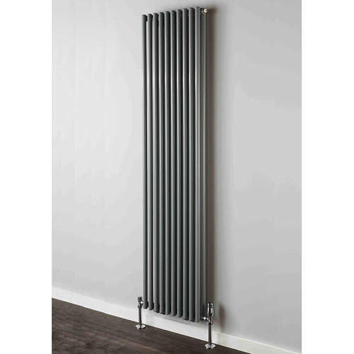 Colour Chaucer Double Vertical Radiator 1820x300mm (Traffic Grey).