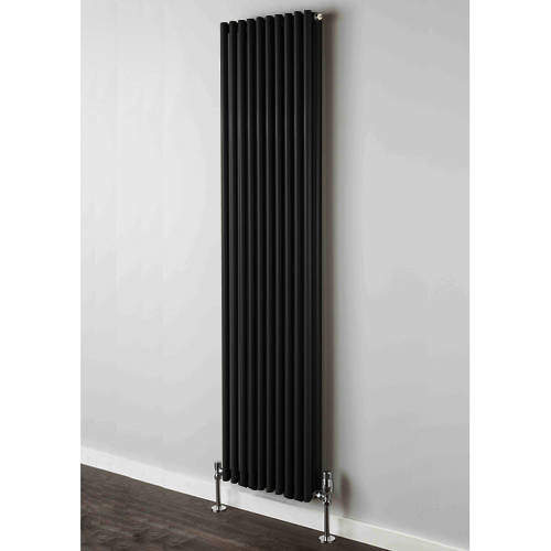 Colour Chaucer Double Vertical Radiator 1820x300mm (Jet Black).