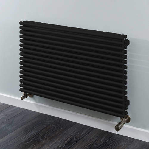 Colour Chaucer Double Horizontal Radiator 402x1220mm (Jet Black).