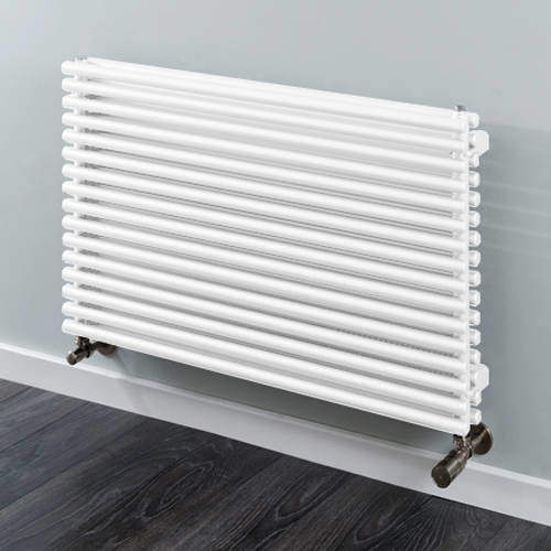 Colour Chaucer Double Horizontal Radiator 402x1220mm (White).