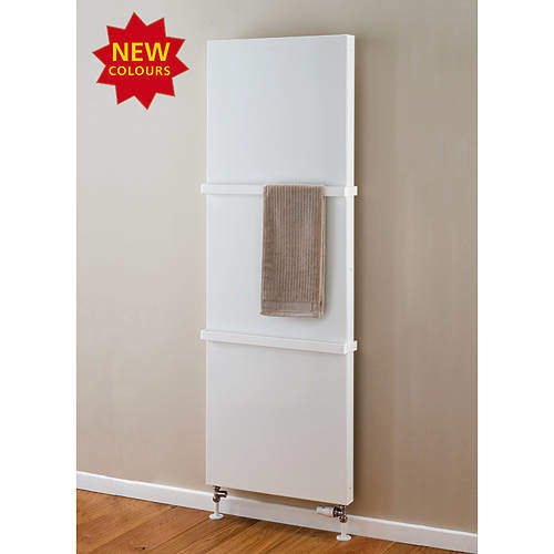 Colour Faraday Vertical Radiator With Towel Rails 1600x500mm (P+, White).