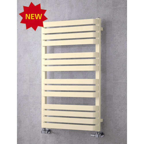 Colour Heated Towel Rail & Wall Brackets 1110x500 (Oyster White).