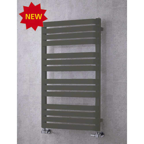 Colour Heated Towel Rail & Wall Brackets 1110x500 (Grey Olive).