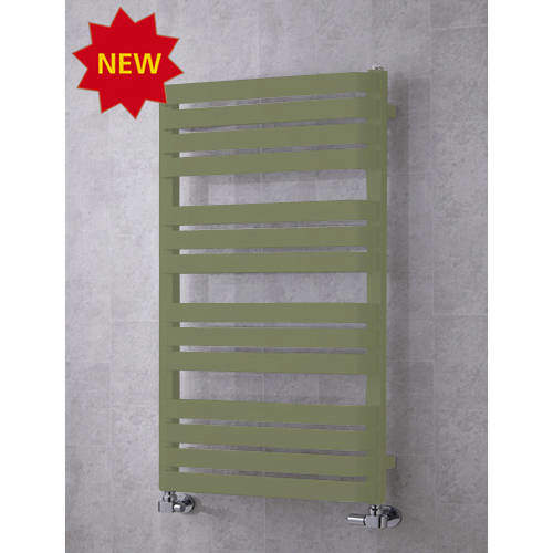 Colour Heated Towel Rail & Wall Brackets 1110x500 (Reed Green).