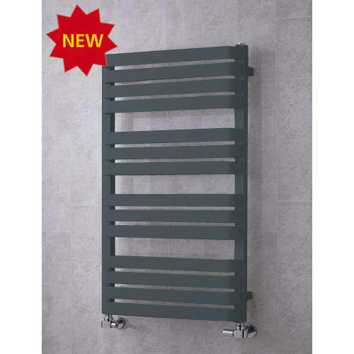 Colour Heated Towel Rail & Wall Brackets 1110x500 (Anthracite Grey).