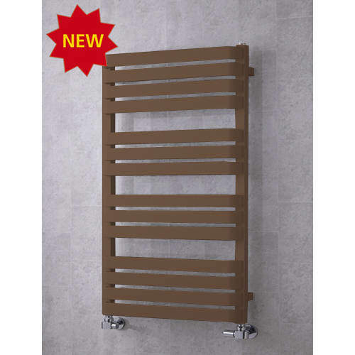 Colour Heated Towel Rail & Wall Brackets 1110x500 (Pale Brown).