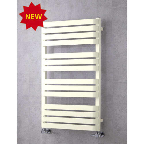 Colour Heated Towel Rail & Wall Brackets 1110x500 (Cream).