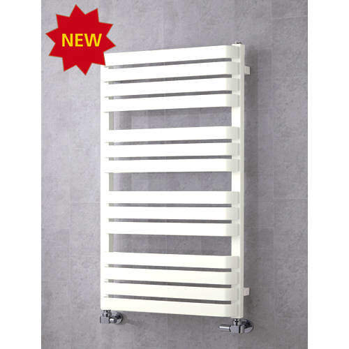 Colour Heated Towel Rail & Wall Brackets 1110x500 (Pure White).