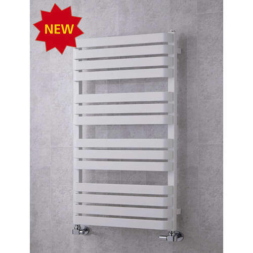 Colour Heated Towel Rail & Wall Brackets 1110x500 (White).
