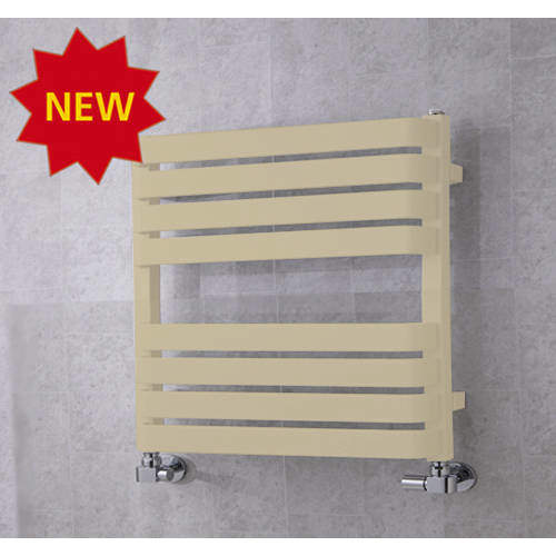 Colour Heated Towel Rail & Wall Brackets 655x500 (Light Ivory).