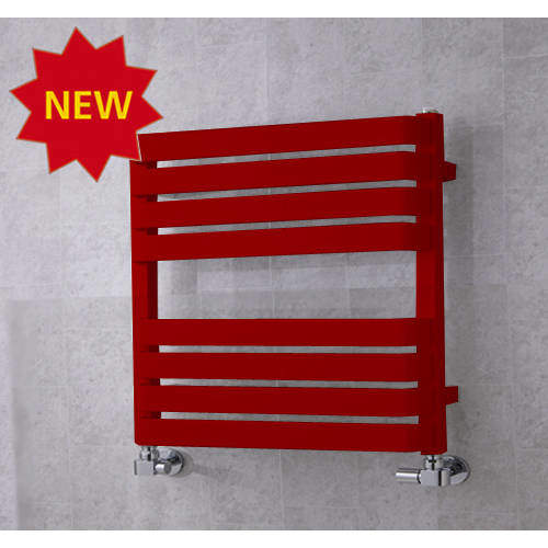 Colour Heated Towel Rail & Wall Brackets 655x500 (Ruby Red).