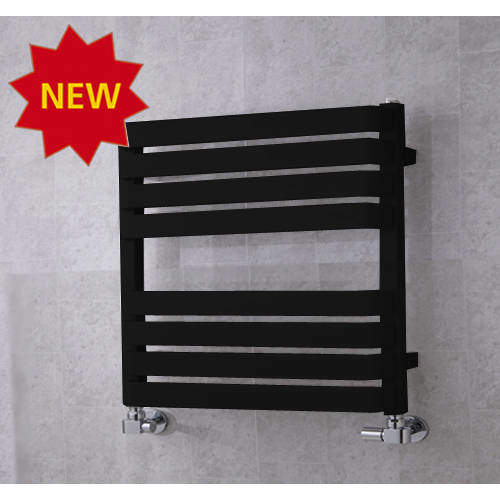 Colour Heated Towel Rail & Wall Brackets 655x500 (Jet Black).