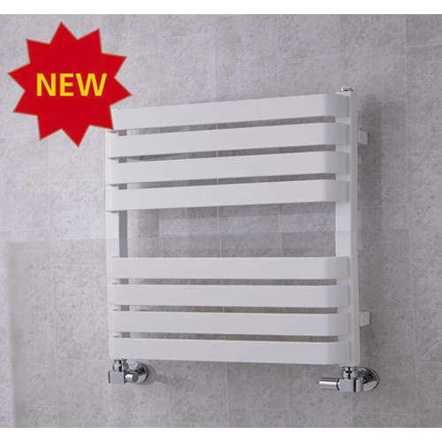 Colour Heated Towel Rail & Wall Brackets 655x500 (White).