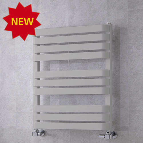 Colour Heated Towel Rail & Wall Brackets 785x500 (White Aluminium).