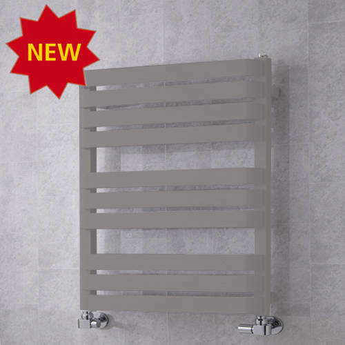 Colour Heated Towel Rail & Wall Brackets 785x500 (Grey Aluminium).