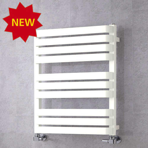 Colour Heated Towel Rail & Wall Brackets 785x500 (Pure White).