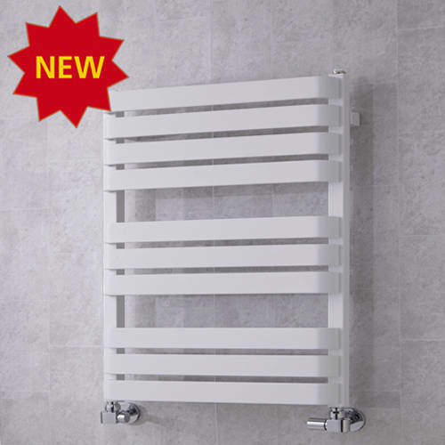 Colour Heated Towel Rail & Wall Brackets 785x500 (White).